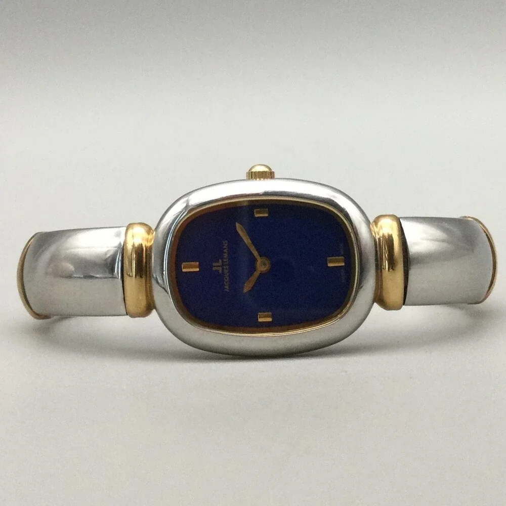 Jacques Lemans Womens Watch 21mm Blue Dial Oval Two Tone 1-899 New Battery 6" - Picture 3 of 13